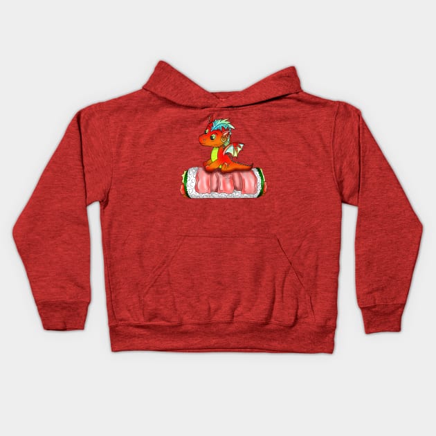 animal sushi dragon roll cartoon Kids Hoodie by cuisinecat